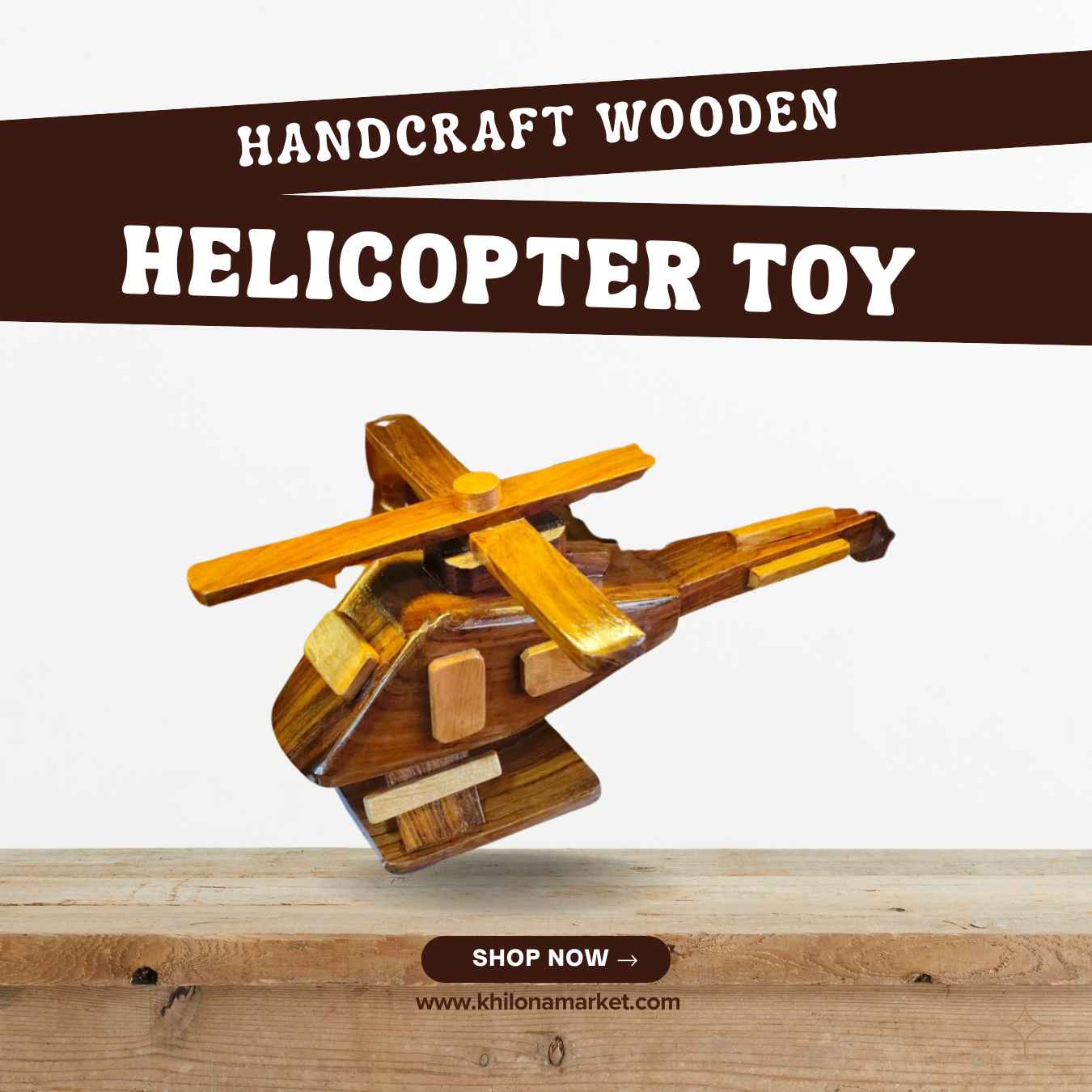 Wooden Helicopter Toy